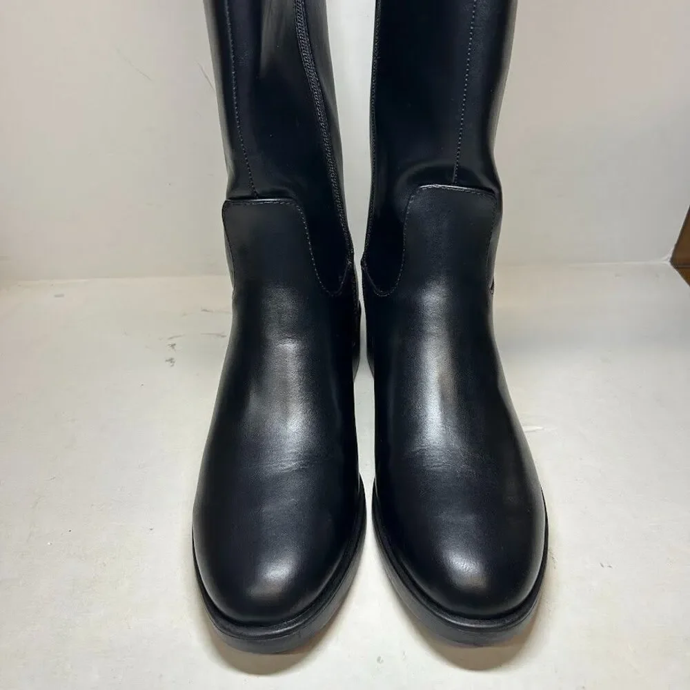 Tommy Hilfiger Womens 10 M Black Iviann Knee High Riding Boots NIB QV8